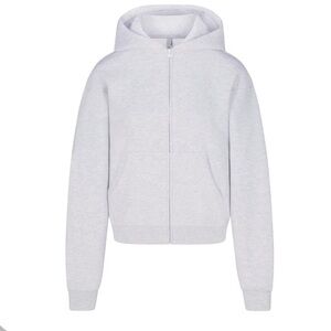 SKIMS Classic Zip Up Hoodie Size XXS Light Heather Grey Oversized Cozy Neutral